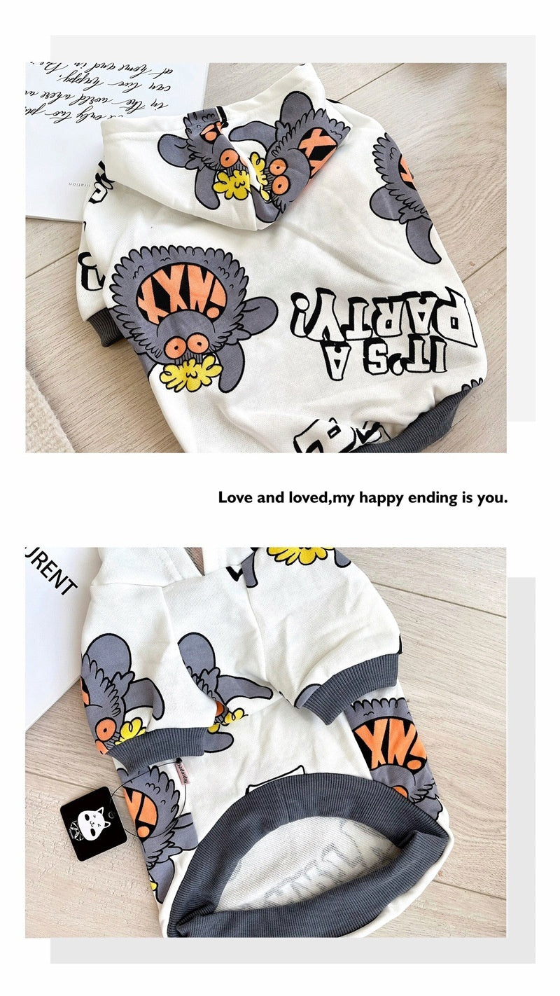 Spring & Autumn Pet Sweater – Stylish Graffiti Jacket for Dogs & Cats! 🐶🐱🎨✨