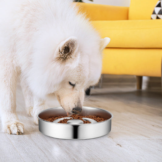 Stainless Steel Slow Feeder Bowl – Protects Neck & Aids Digestion! 🐶🐱🍽️