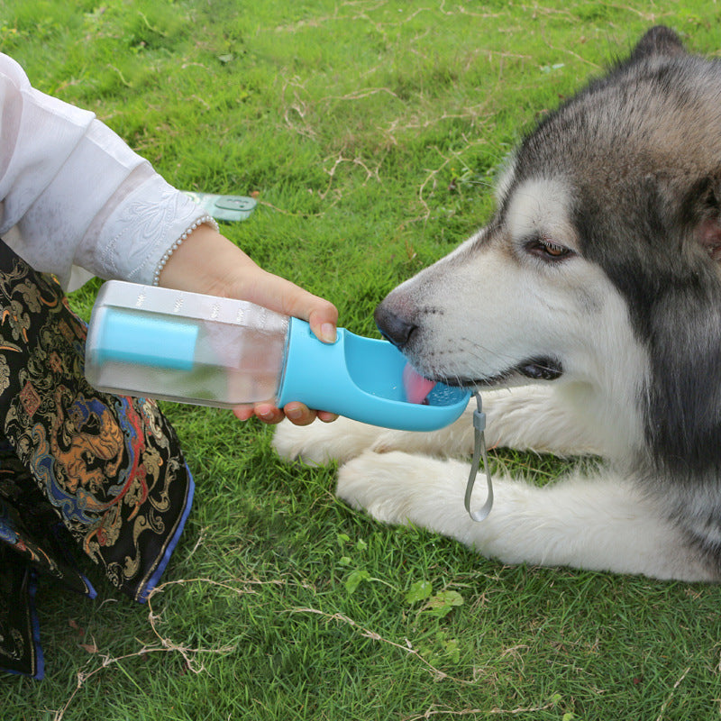 🐾 3-in-1 Portable Pet Water Bottle, Food Feeder & Poop Bag Dispenser