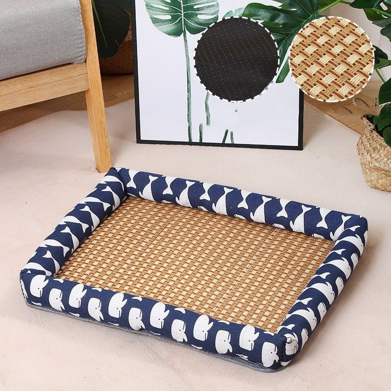 Summer Linen Pet Mat – Cool & Comfortable for Your Dog! 🐶🌿❄️