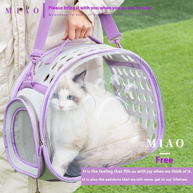 Pet Cat Transparent Space Capsule Backpack – Stylish & Breathable Travel Carrier! 🐱🎒✨