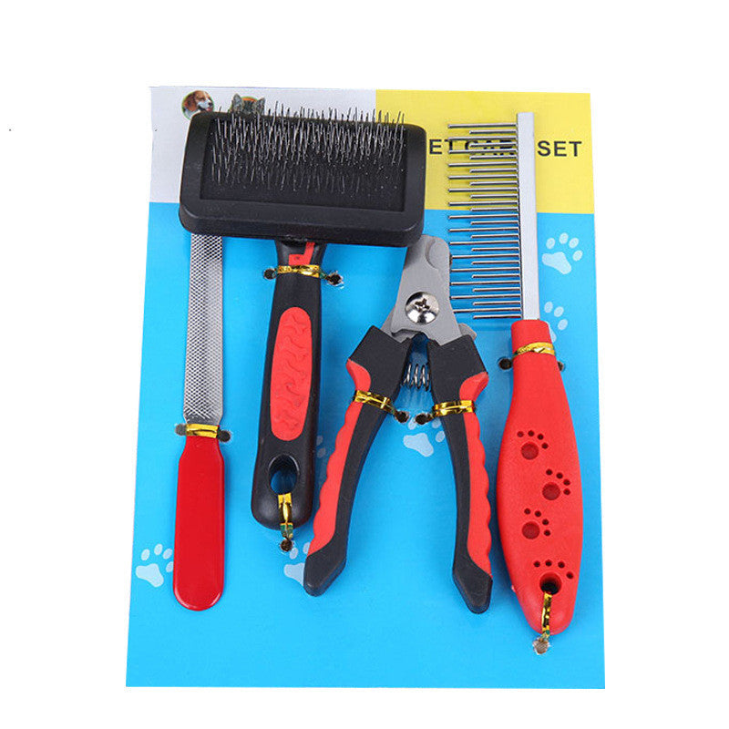 Dog Grooming 4-Piece Kit – Complete Care for Your Pet! 🐶✨🛁