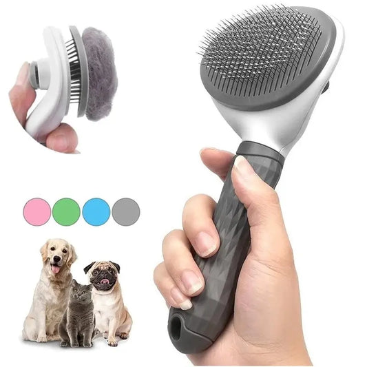 Pet Dog Brush & Cat Comb - Self-Cleaning Hair Remover Grooming Tool