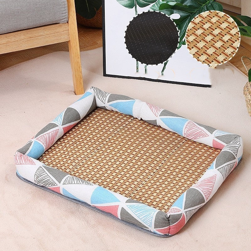 Summer Linen Pet Mat – Cool & Comfortable for Your Dog! 🐶🌿❄️