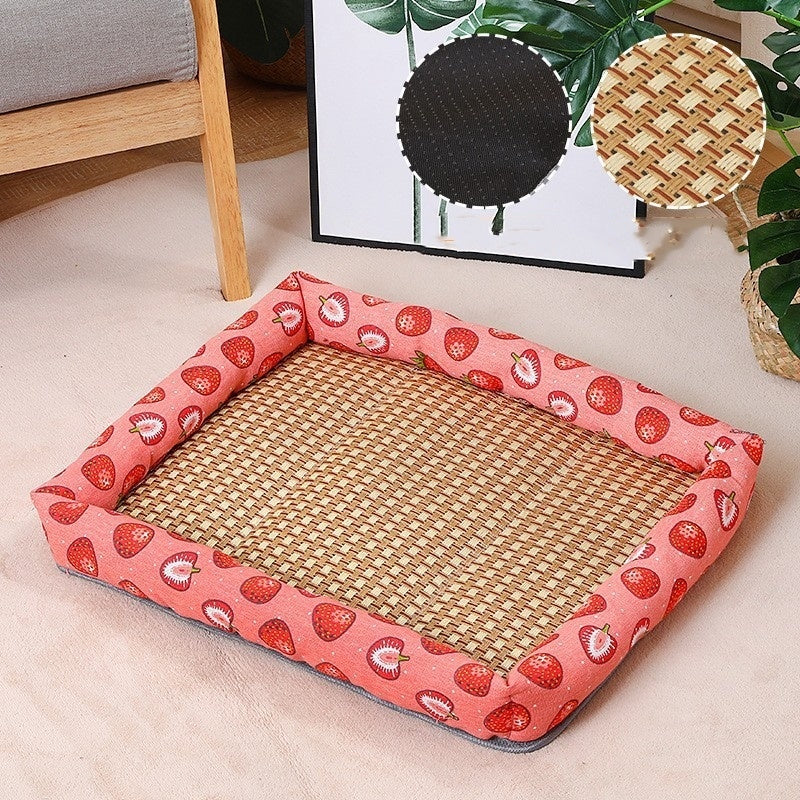 Summer Linen Pet Mat – Cool & Comfortable for Your Dog! 🐶🌿❄️