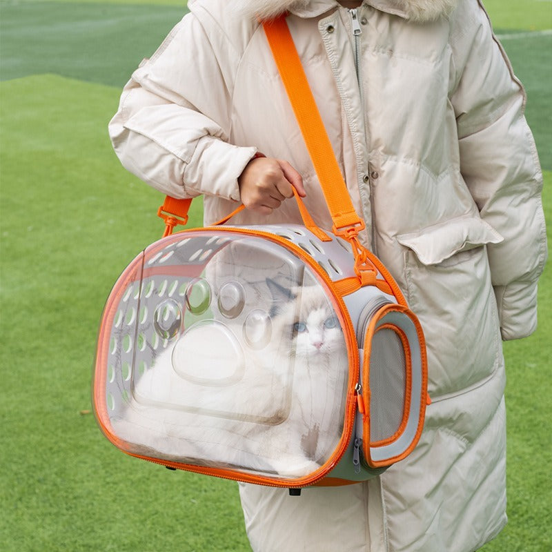 Pet Cat Transparent Space Capsule Backpack – Stylish & Breathable Travel Carrier! 🐱🎒✨