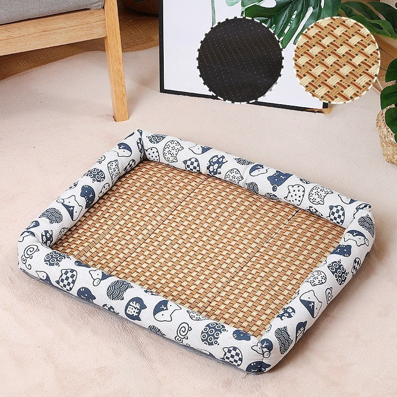 Summer Linen Pet Mat – Cool & Comfortable for Your Dog! 🐶🌿❄️