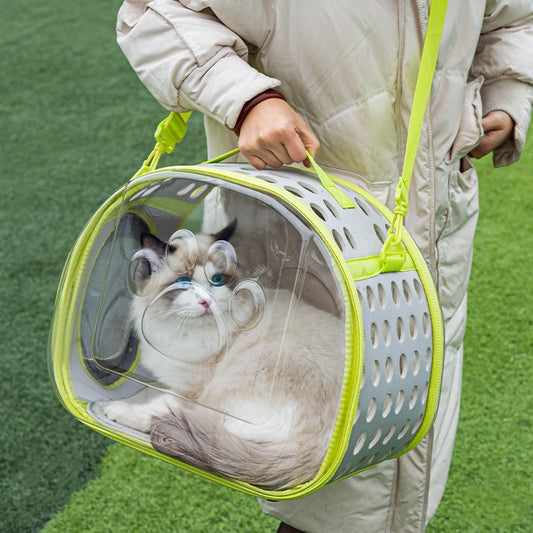 Pet Cat Transparent Space Capsule Backpack – Stylish & Breathable Travel Carrier! 🐱🎒✨