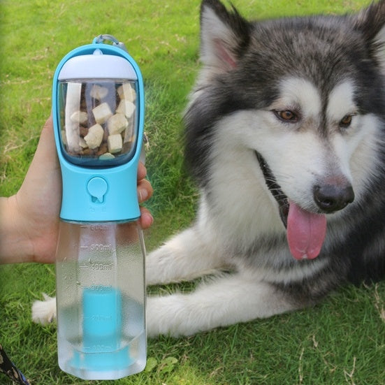 🐾 3-in-1 Portable Pet Water Bottle, Food Feeder & Poop Bag Dispenser