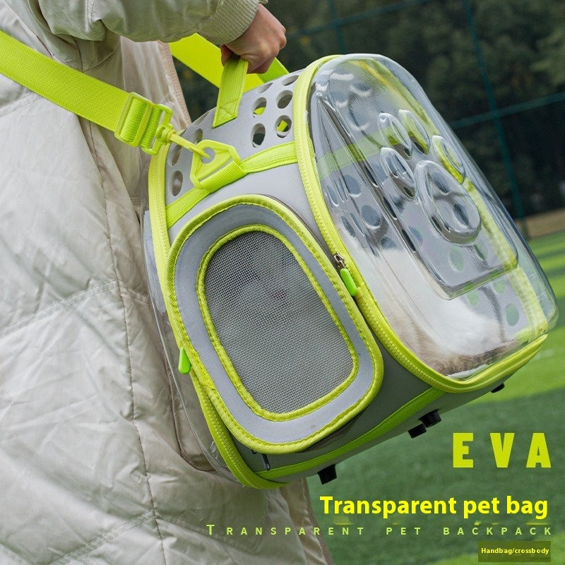 Pet Cat Transparent Space Capsule Backpack – Stylish & Breathable Travel Carrier! 🐱🎒✨